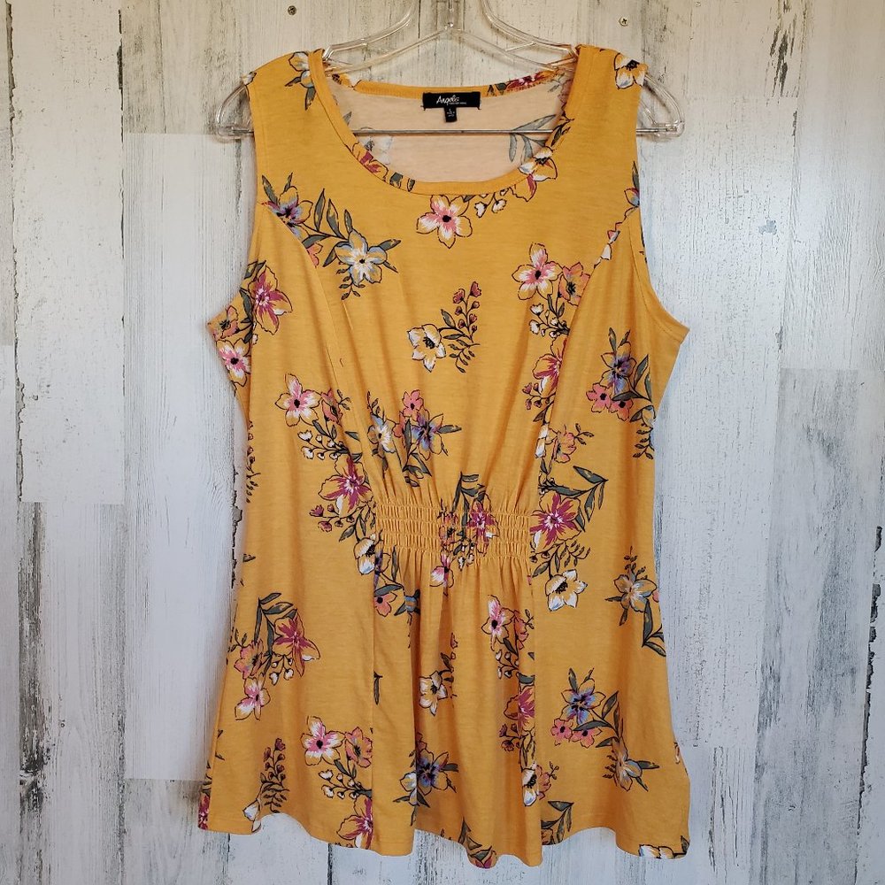 Angels Floral Sleeveless Tunic Top 0022